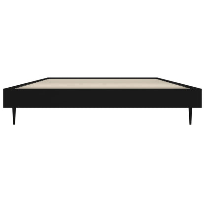 Sleek Black Engineered Wood Bed Frame 90x200 cm (No Mattress)