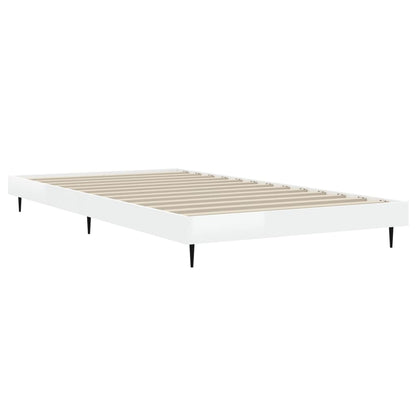 High Gloss White Bed Frame 90x200 cm - Sleek & Modern Design