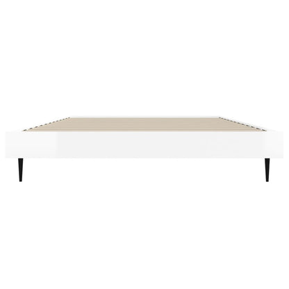 High Gloss White Bed Frame 90x200 cm - Sleek & Modern Design