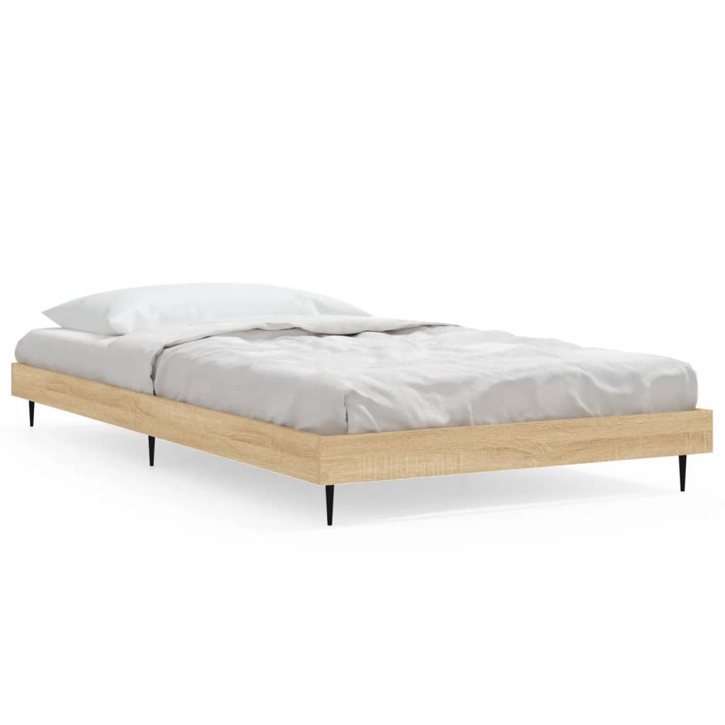 Sonoma Oak Bed Frame 90x200 cm - Engineered Wood, No Mattress