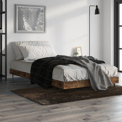 Smoked Oak Bed Frame 90x200 cm - Durable Engineered Wood