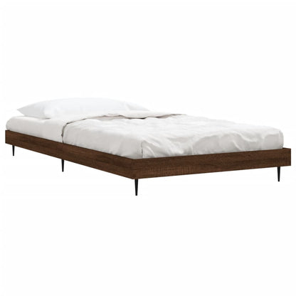Brown Oak Bed Frame 90x200 cm - Engineered Wood