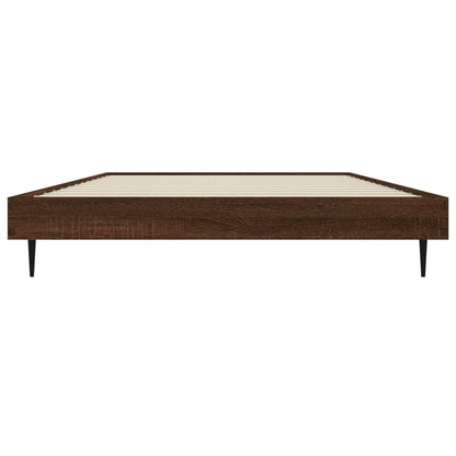 Brown Oak Bed Frame 90x200 cm - Engineered Wood