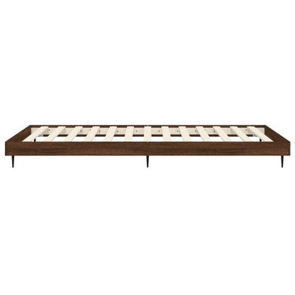 Brown Oak Bed Frame 90x200 cm - Engineered Wood
