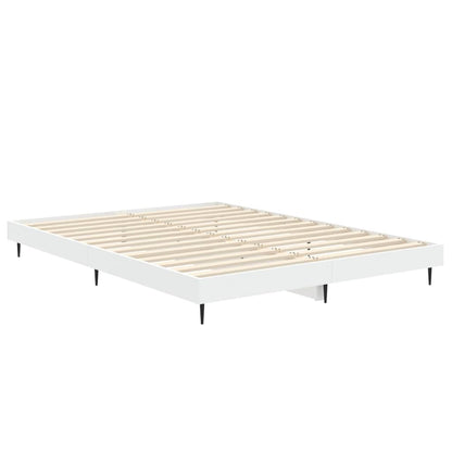 White Engineered Wood Bed Frame 140x190 cm - No Mattress Included
