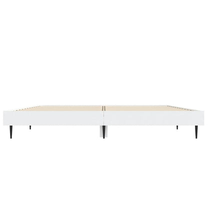 White Engineered Wood Bed Frame 140x190 cm - No Mattress Included