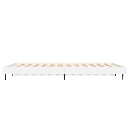 White Engineered Wood Bed Frame 140x190 cm - No Mattress Included