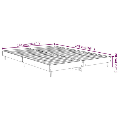 White Engineered Wood Bed Frame 140x190 cm - No Mattress Included