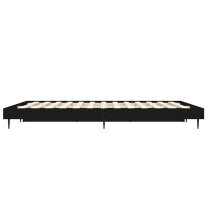 Black Engineered Wood Bed Frame 140x190 cm - No Mattress Included