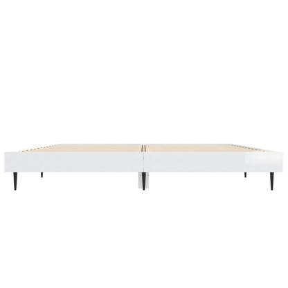 High Gloss White Bed Frame 140x190 cm – Sleek & Stylish Design