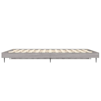 Grey Sonoma Bed Frame 140x190 cm - Engineered Wood, No Mattress