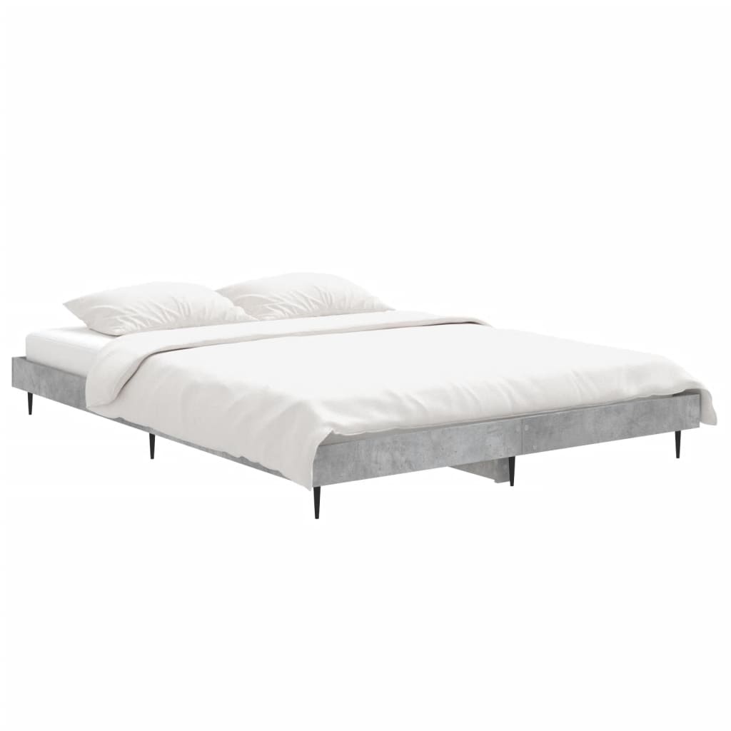 Concrete Grey Bed Frame 135x190 cm Double - Sturdy & Stylish