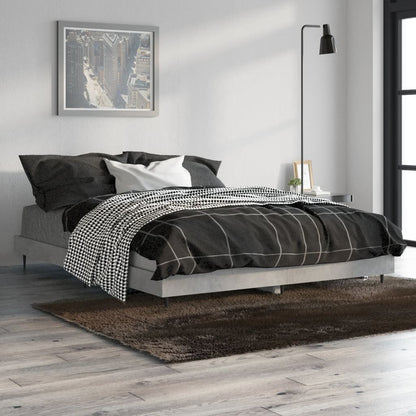 Concrete Grey Bed Frame 135x190 cm Double - Sturdy & Stylish