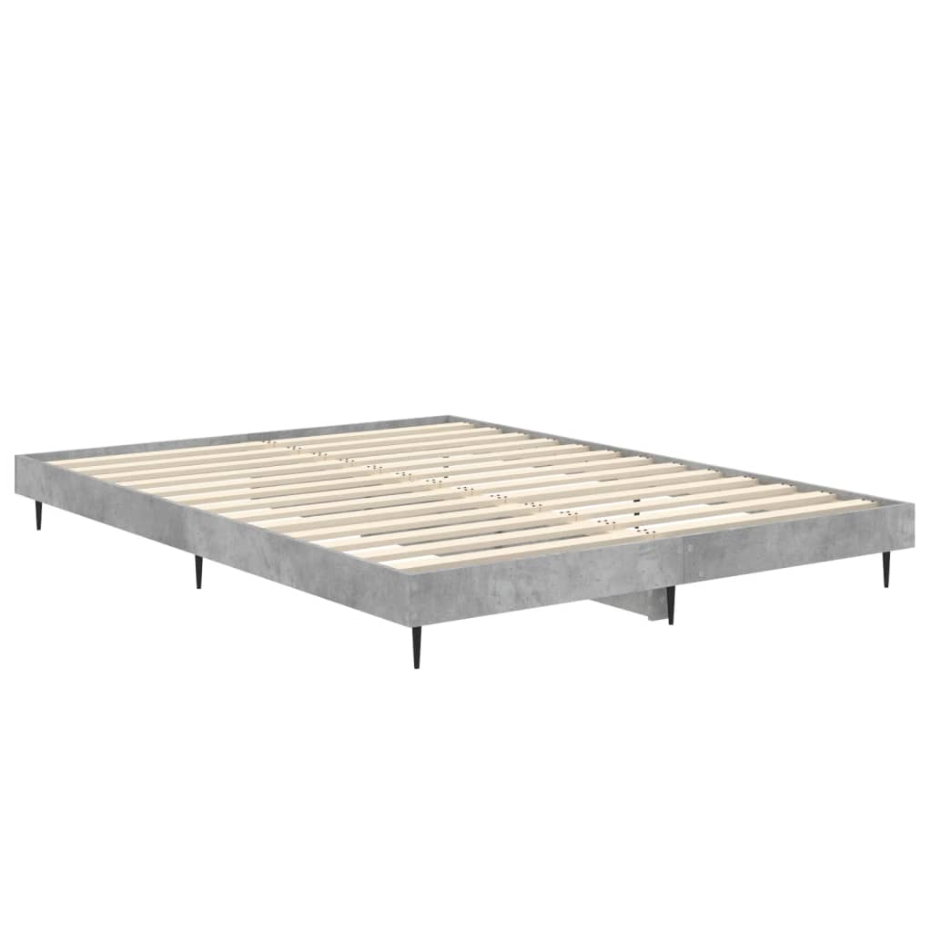 Concrete Grey Bed Frame 135x190 cm Double - Sturdy & Stylish