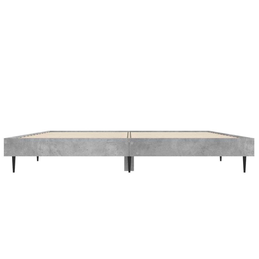 Concrete Grey Bed Frame 135x190 cm Double - Sturdy & Stylish