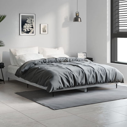 Concrete Grey Bed Frame 135x190 cm Double - Sturdy & Stylish