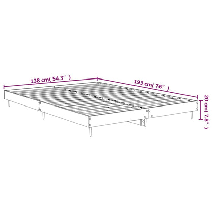 Grey Sonoma Double Bed Frame 135x190 cm - Engineered Wood