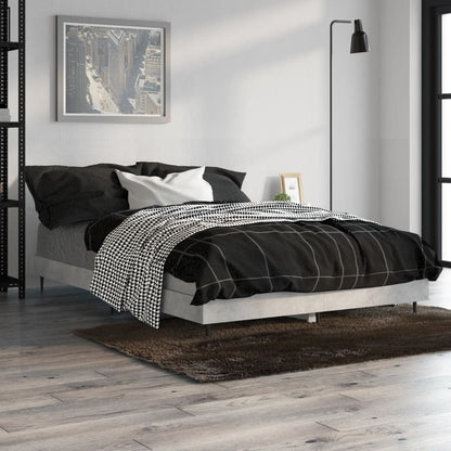 Concrete Grey Bed Frame 120x190 cm - Small Double, Sturdy Design