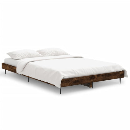 Smoked Oak Small Double Bed Frame 120x190 cm Engineered Wood