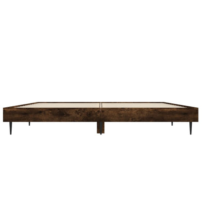 Smoked Oak Small Double Bed Frame 120x190 cm Engineered Wood