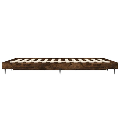 Smoked Oak Small Double Bed Frame 120x190 cm Engineered Wood