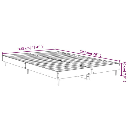 Smoked Oak Small Double Bed Frame 120x190 cm Engineered Wood