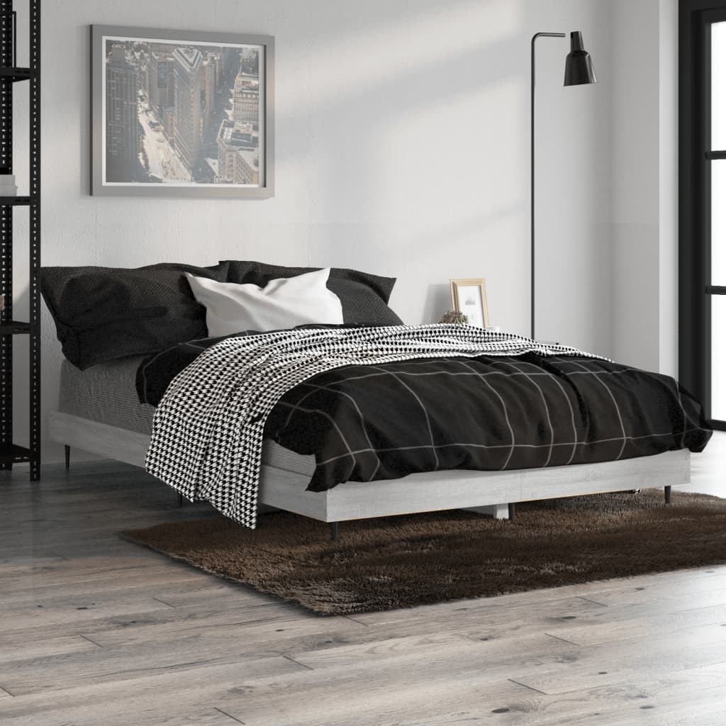 Grey Sonoma Engineered Wood Bed Frame 120x190 cm - Small Double