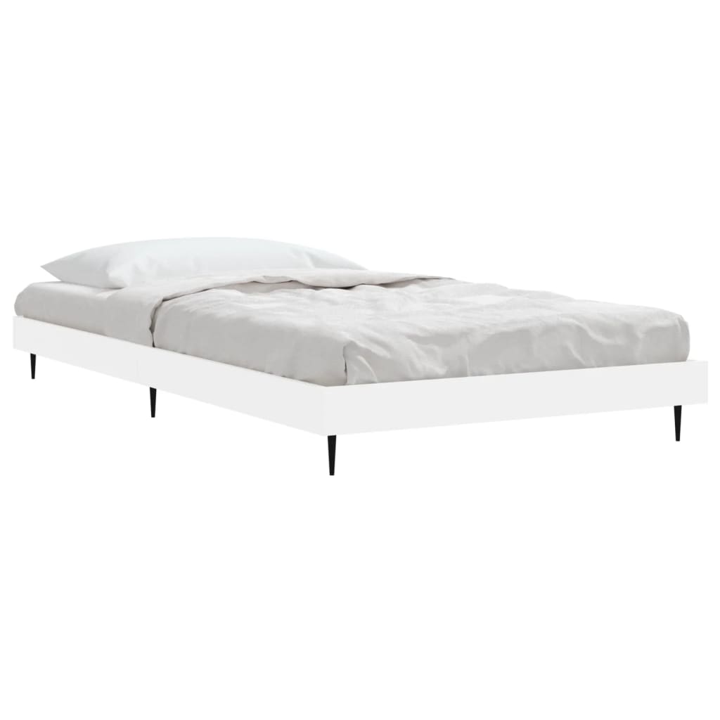 White Engineered Wood Single Bed Frame 90x190 cm (No Mattress)