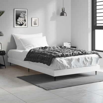 White Engineered Wood Single Bed Frame 90x190 cm (No Mattress)