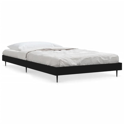 Black Engineered Wood Bed Frame - Single 90x190 cm (No Mattress)