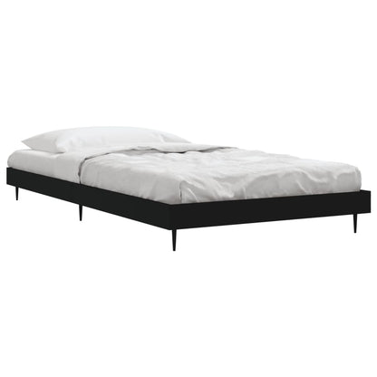 Black Engineered Wood Bed Frame - Single 90x190 cm (No Mattress)