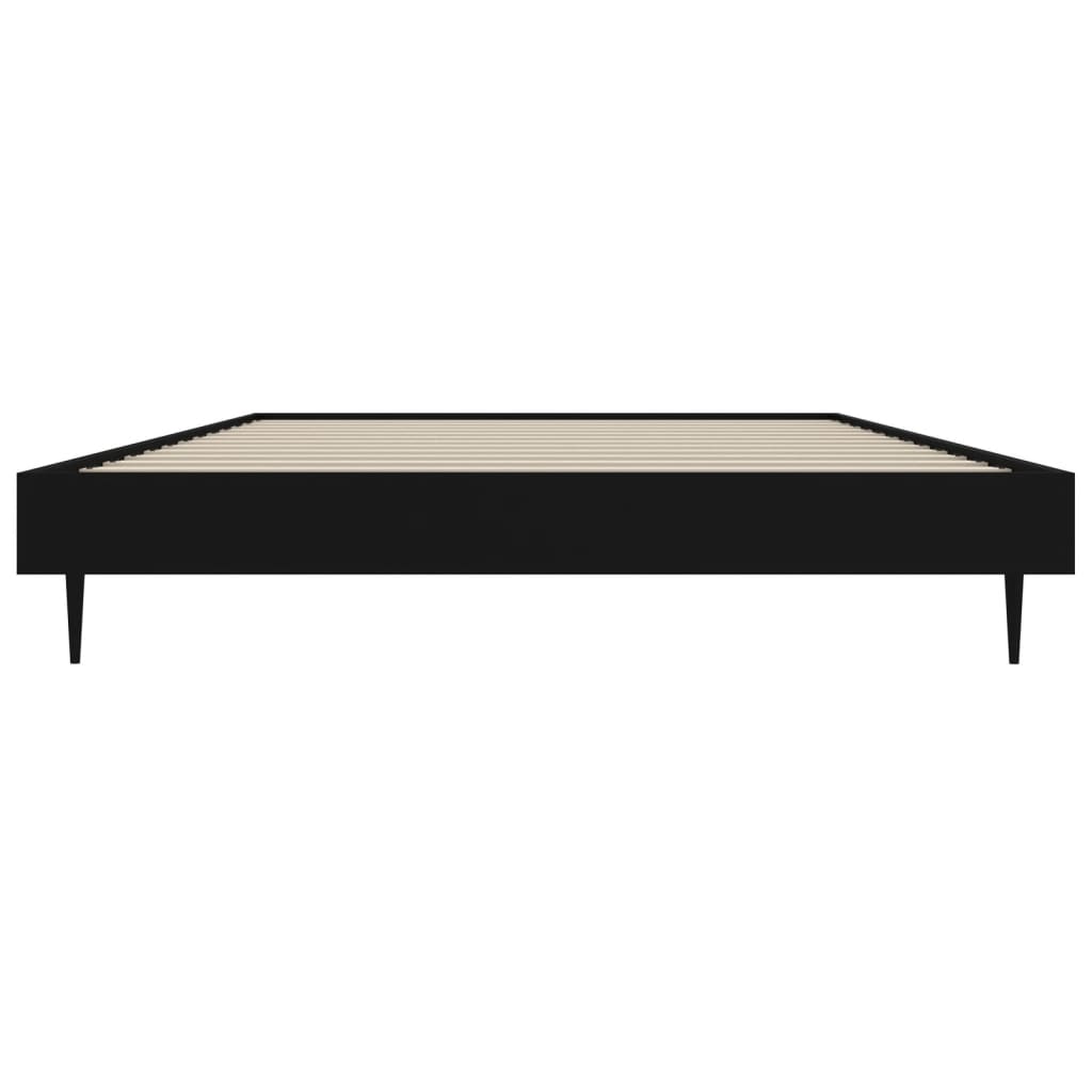Black Engineered Wood Bed Frame - Single 90x190 cm (No Mattress)