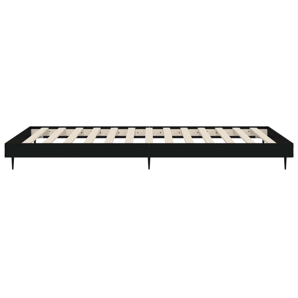 Black Engineered Wood Bed Frame - Single 90x190 cm (No Mattress)