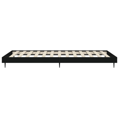 Black Engineered Wood Bed Frame - Single 90x190 cm (No Mattress)
