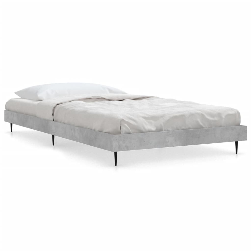 Concrete Grey Single Bed Frame 90x190 cm - No Mattress Included