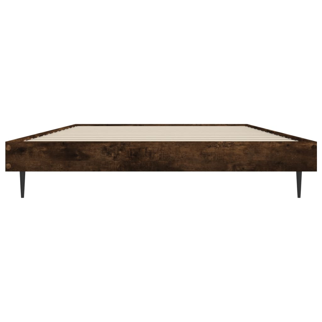 Smoked Oak Single Bed Frame 90x190 cm - Engineered Wood