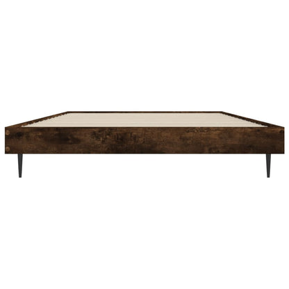 Smoked Oak Single Bed Frame 90x190 cm - Engineered Wood