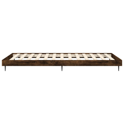 Smoked Oak Single Bed Frame 90x190 cm - Engineered Wood
