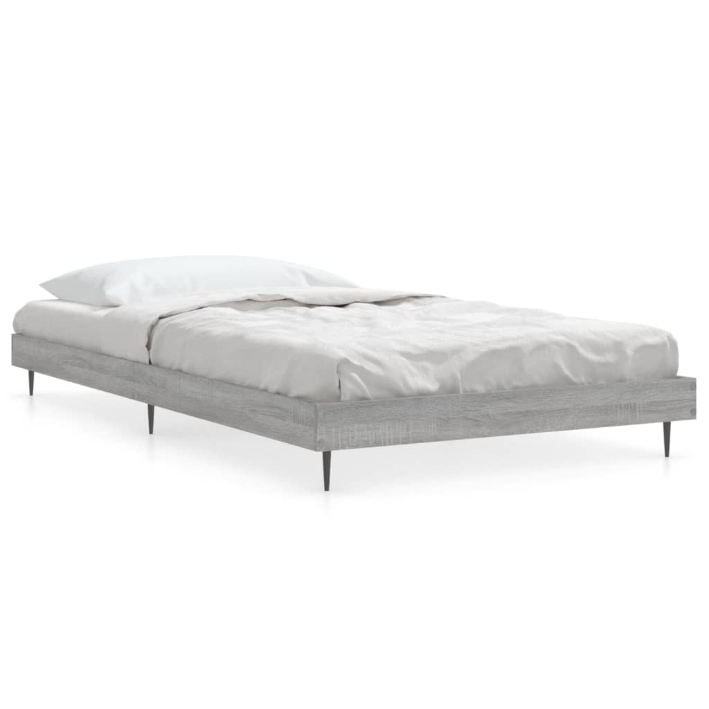 Grey Sonoma Engineered Wood Single Bed Frame 90x190 cm