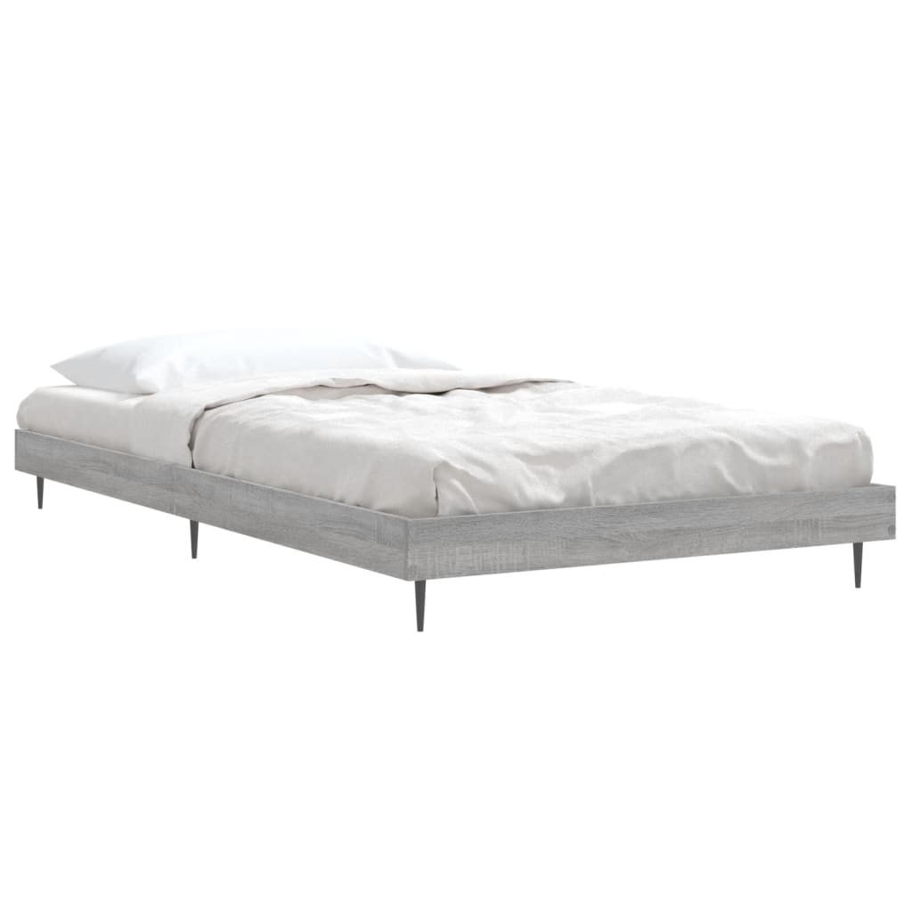 Grey Sonoma Engineered Wood Single Bed Frame 90x190 cm