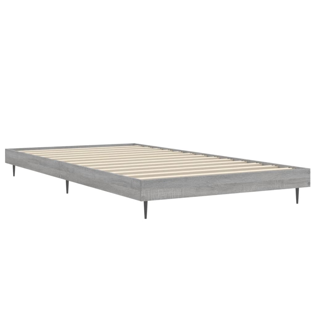 Grey Sonoma Engineered Wood Single Bed Frame 90x190 cm