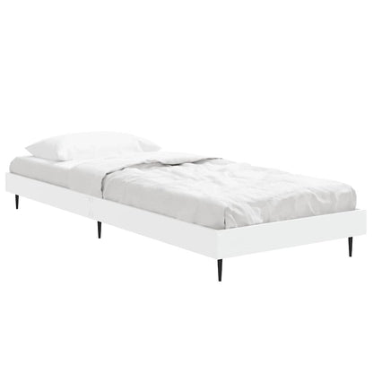 White Engineered Wood Small Single Bed Frame 75x190 cm