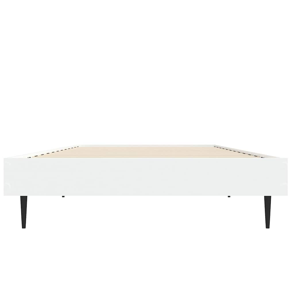 White Engineered Wood Small Single Bed Frame 75x190 cm