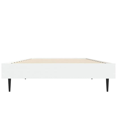 White Engineered Wood Small Single Bed Frame 75x190 cm
