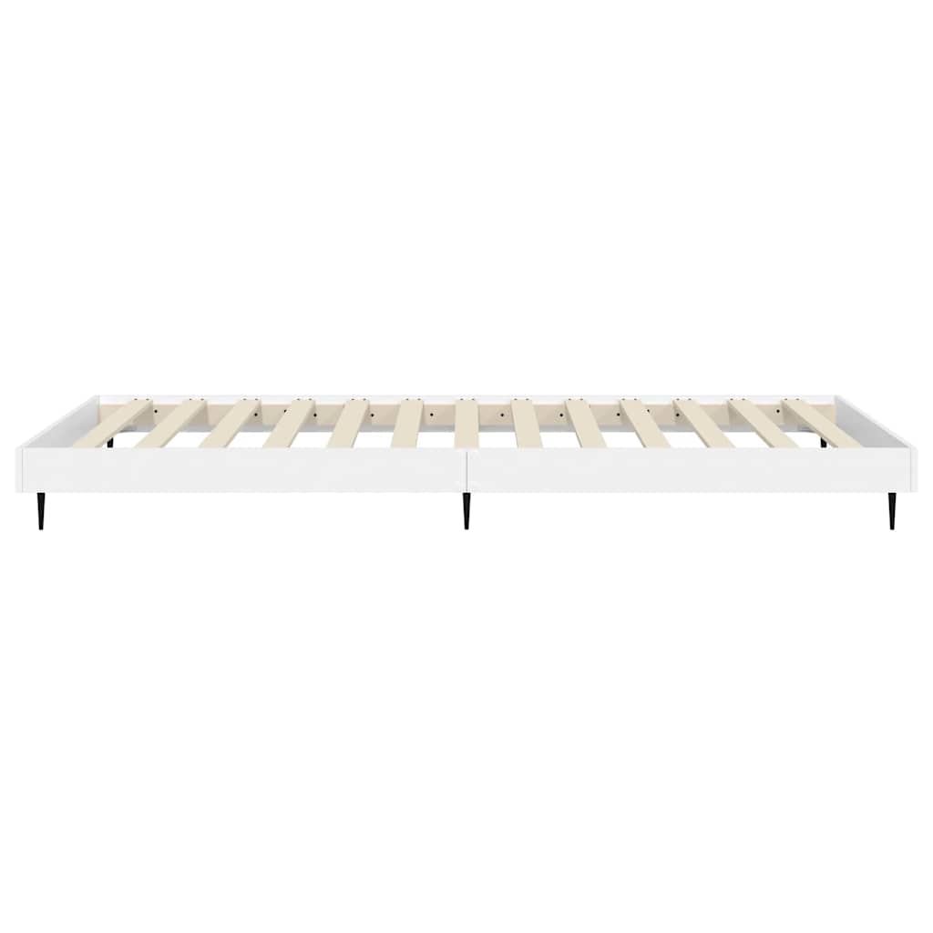 White Engineered Wood Small Single Bed Frame 75x190 cm