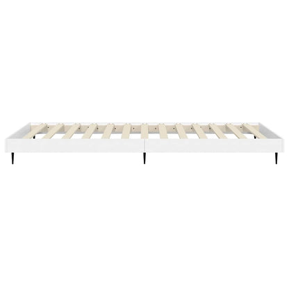 White Engineered Wood Small Single Bed Frame 75x190 cm