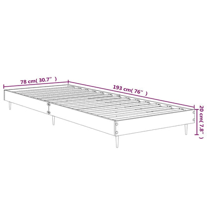 White Engineered Wood Small Single Bed Frame 75x190 cm