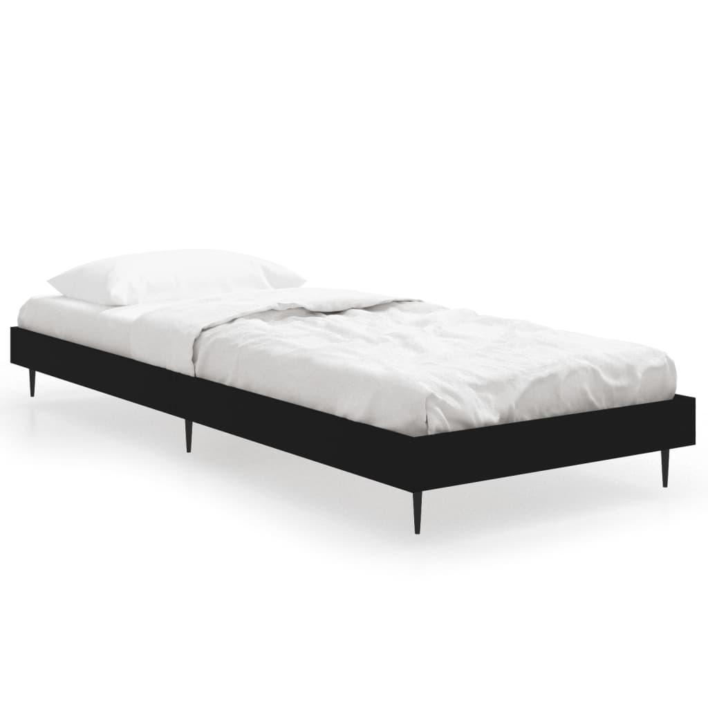 Black Engineered Wood Bed Frame 75x190 cm - Small Single