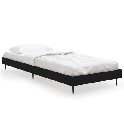 Black Engineered Wood Bed Frame 75x190 cm - Small Single
