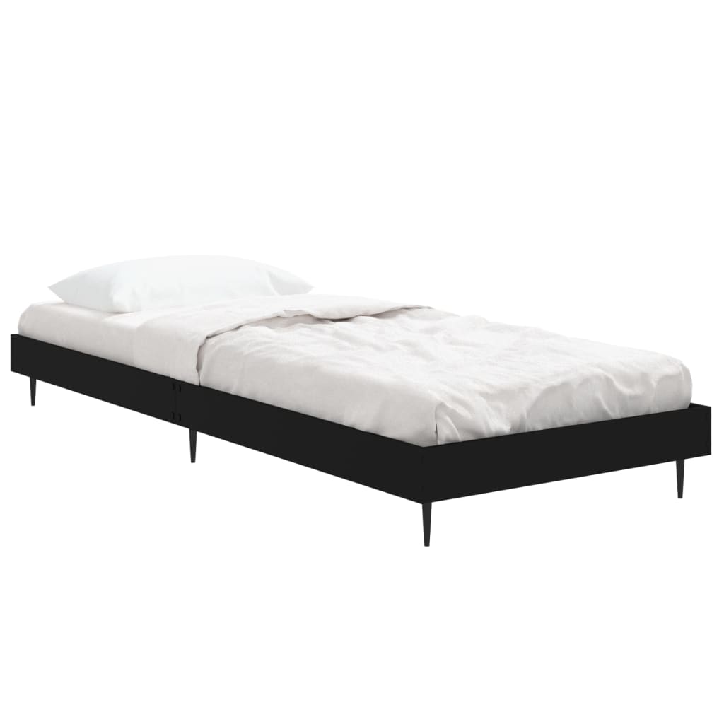 Black Engineered Wood Bed Frame 75x190 cm - Small Single